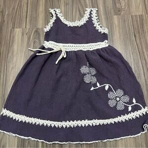 Vintage yusutex toddler sz 4 knit dress purple crochet dress